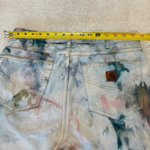 Carhartt Tie Dye w/ Patches Multicolor Men’s Straight leg Semi Distressed Jeans - Picture 12 of 16